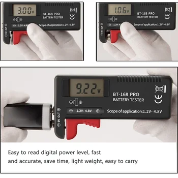 BT-168 Batérie Tester Meter Viac Veľkosti Kapacita Batérie Tester Monitor Pre AA/AAA/C/D/9V/1,5 V Plastových Prenosné Volt Checker