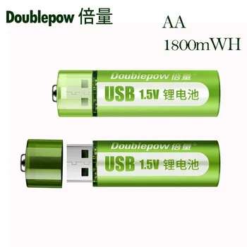 1,5 V AA nabíjateľné batérie, 1800mWh, USB nabíjateľné AA, lítium-iónové batérie pre diaľkové ovládanie, myš, ventila