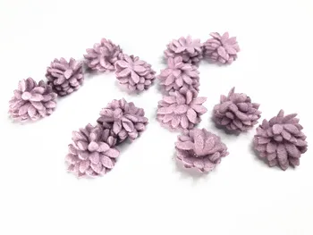 10 P / fialová chlpaté ručne šité textílie kvety vlasy, doplnky, oblečenie, dekorácie DIY oblečenie kvet príslušenstvo