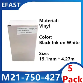 10 Pack bmp21 M21 750 427 Vinyl maker Označenie Páska Čierna Na Bielej BMP21 PLUS Tlačiareň Čierne Na Bielom M21-750-427 19.1 mm * 4.27 m