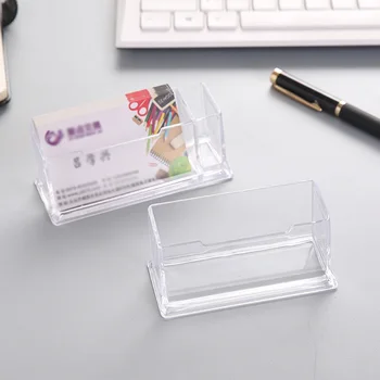 1pc Transparentné Akrylátové vizitku Pero Úložný Box písací Stôl, grafické Karty, Úložný Box ID Karty Organizátor Kancelárske potreby