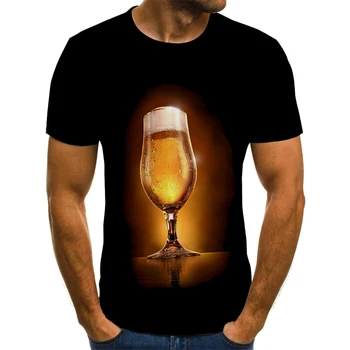 2020 Nové Letné Pivo Plné Módy 3D Tlač Mužov Tričko Novinka Zábavné Mužov Krátky Rukáv T-Shirt Príčinné Muž Tričko Unisex Tričká Top