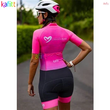 2021 Kafitt ženské Povolania Triatlon Oblečenie Skinsuits Sady Macaquinho Ciclismo Feminino Gél Ružový Pásik Jumpsuit Súpravy Lete
