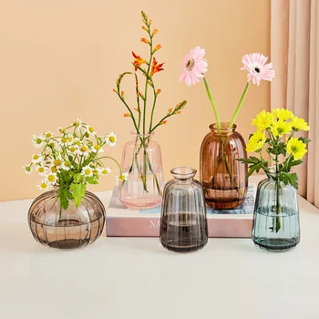 2022 Transparentné Hydroponické Sklenená Váza Malá Obývacia Izba Dekor Domova Moderné Kvetinové Vázy Mini Terárium Domáce Dekorácie