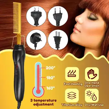2v1 Prenosné Svetlo Hair Straightener Curler Špirála 3 Teplota Nastaviteľné Ploché Železo Elektrické Hrebene na Vlasy 60. ROKOCH Kúrenie Mokré, Suché Použitie