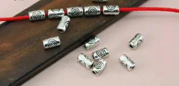 3*5mm 50Pcs Tibetského Striebra, Kovu Dlhé trubice Oválne Guľôčky Dištančné Korálky pre Šperky, Takže DIY Kúzlo Náramok