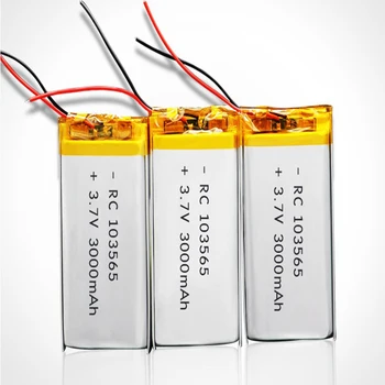 3,7 V 3000mAh 103565 Lítium-polymérová Nabíjateľná Batéria Pre Tablet mobilné energetické chargingGPS PSP PAD E-book POS Stroj Power