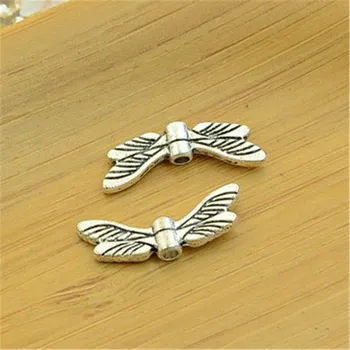 300Pcs/veľa Vintage Dragonfly Krídlo Charms 20x7MM Zvierat zobrazili kľúčové tlačidlá pre Handmade Šperky