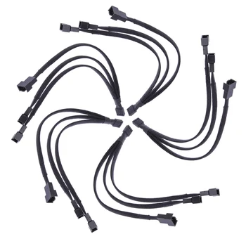 4 pin PWM Ventilátor Kábel 1 až 3 spôsoby 1/2/5 ks Splitter Čierny Rukávy 26 cm Dĺžka Predlžovací Kábel Konektor Veľkoobchod Príslušenstvo
