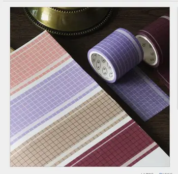 40 mm široký Vintage farebný štvorec mriežky series príručka dekorácie washi pásky urob si sám Plánovač scrapbooking index maskovacia páska lech