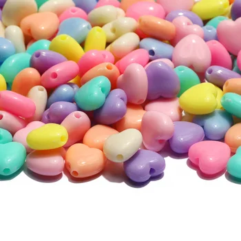 50pcs Srdce Akrylové Korálky Voľné Dištančné Candy Farby Pre Šperky Makeing Dodávateľa DIY Handmade Náramok, Náhrdelník Príslušenstvo 11 mm