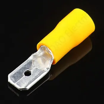6.3 mm FDFD + MDD Žltá 25 Žien A 25 Mužov Rýľ Izolované Elektrické Krimpovacie vypínače FDD
