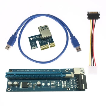 60 cm USB 3.0, PCI-E Express 1x až 16x Extender Stúpačky Karty Adaptéra pcie 1 až 4 usb pre Grafika grafická karta pre Bitcoin Litecoin