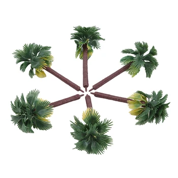 6Pcs Rozloženie dažďového Pralesa Plastové Palma Diorama Scenérie Model Umelé Palmy listy Listy