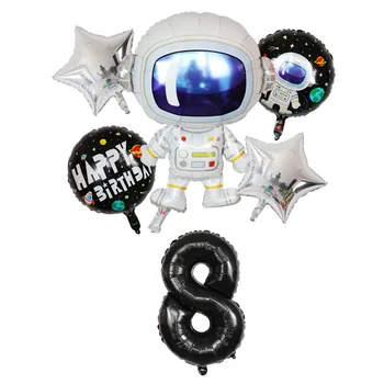 6pcs Vesmíru Astronaut Fóliové Balóniky Nastaviť 30inch Číslo Vzduchu Globos pre Galaxy Tému Party, Narodeniny, Party Dekorácie Deti Hračka