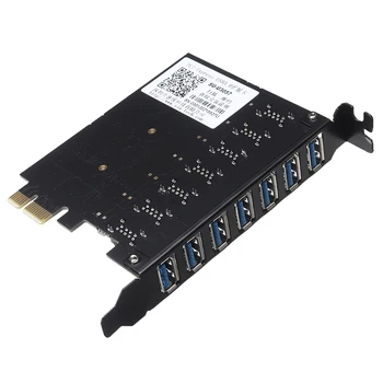 7 Porty USB3.0 PCI Express Card Hub, Externý Radič 5Gbps Vysoká Rýchlosť PCI-E, Rozšírenie Adaptér Stúpačky Karty Pre PC Počítač