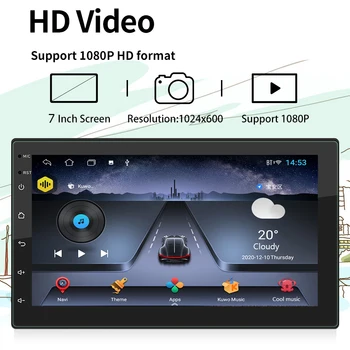 7784AD Double DIN autorádio a Android 10.1 Quad Core 1GB+16GB Multimediálny Prehrávač Videa 2 DIN GPS, WiFi AUX Auto Stereo
