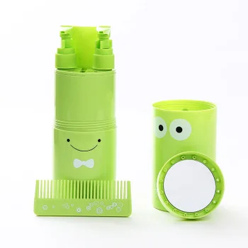 8PCS/Súbor Prenosných Cestovné Umývanie Pohár Kefka Pohár potreby na Kempovanie Skladovanie Box s Kefka na zuby Hrebeňa Zrkadlo Shampoo Body Wash Sub-fľaškové