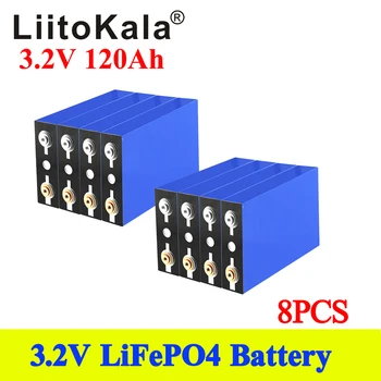 8pcs LiitoKala 3.2 V 120Ah LiFePO4 batérie Lítium železa phospha DIY 4S 12V 24V 300A Motocykel, Auto na Elektrický pohon Solárneho Invertora
