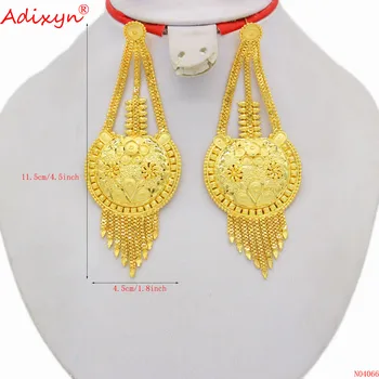 Adixyn Etiópskej Dubaj Svadobné Náušnice Pre Ženy, Dievčatá, Zlatá Farba Etnických Náušnice, Šperky, Darčeky N04066