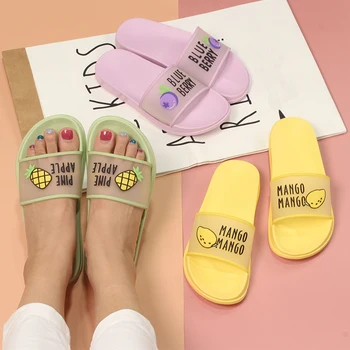Akexiya 2021 Letné Topánky, Papuče Ženy Roztomilý Ovocné Želé Farba Transparentná Otvorené Prst Flip Flops Vonkajšie Pláži Listov Sandále