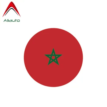 Aliauto Tvorivé Funny Auto Nálepky Príslušenstvo Kolo Marocký MA Vlajka PVC chranenim Reflexné Otlačkom,10 cm*10 cm