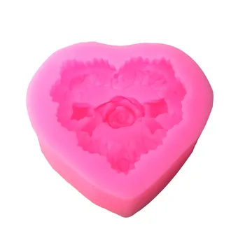 Aomily 3D Rose Bowknot Kvety Silikónové Čokoláda Plesne Srdce Láska Mydlo Formy Sviečka Ílu Polyméru Formy Remesiel DIY Formy Mydlo Base