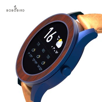 BOBO VTÁK 2021 Mužov Dreva Smart Hodinky Multi-Funkčný Displej Bluetooth Srdcového tepu Vlastné pre Najlepší Darček часы мужские