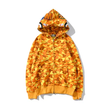Bape Hoodies Zimné Mužov Bežné Kapucňou Kamufláž Zamatový Kabát Mikina Harajuku Streetwear Oblečenie Salónik Nosenie