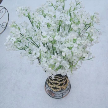 Biele Umelé Kvety Deti Dych Falošné Gypsophila DIY Kvetinový Kytice váza Usporiadanie Svadobné Dekorácie Domova
