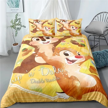 Disney Chip a Dale Alvin posteľná bielizeň Sady Cartoon Perinu Obliečky na Vankúš Dievčatá Chlapci Deti Narodeninám Home Decor