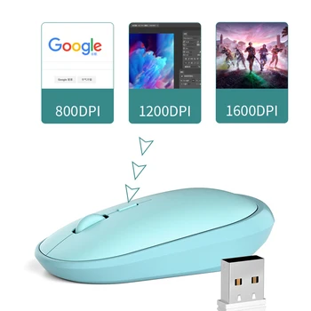 Dobíjacia Bezdrôtová Herná Myš, 1600DPI 2.4 G Bezdrôtová Myš Magic mouse Hráč Myši Pre Macbook Xiao HP Tichý Počítač Myš