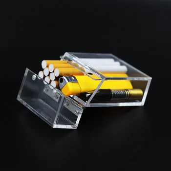 Doplnky, Módne Akryl Transparentný Cigariet Prípade Hrubé Prenosné Ľahšie Package protiprachová Úložný Box s Magnetom Spp