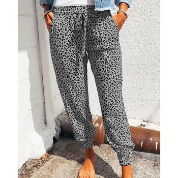 Dámske Nohavice, Oblečenie 2021 kórejský Módne Vintage Y2k Športové Nohavice pre Ženy, Tepláky Skladaný Tepláky Leopard