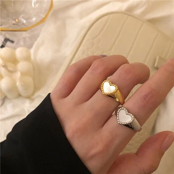 Elegantná Zlatá Farba Otvorenia Prstene pre Ženy kórejský Jednoduché Duté Srdce Krúžky Módne Šperky, Svadobné Doplnky