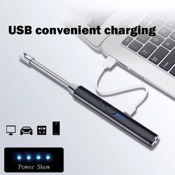 Elektrické Oblúkové Ľahšie USB Nabíjateľné Ľahšie Dlhé Flexibilné Krku Bezpečnosti Kuchyňa Vetru Sviečka GRIL Elektrický Plazmové Ľahšie