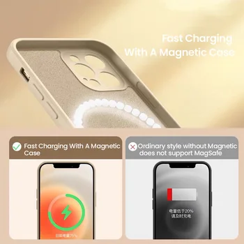 Fashion Square Kvapalné Silikónové Magnetické Telefón puzdro pre iPhone 12 11 Pro Max X Xs Xr 7 8 Plus Magsafe Ultra Tenký Kryt Shockproof