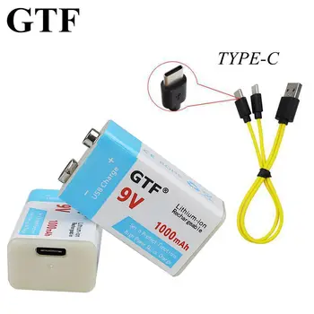 GTF 9V 1000mAh USB Typ-C Batéria Li-ion Nabíjateľná Batéria pre Hračka na Diaľkové Ovládanie, USB, lítiové batérie, drop shipping