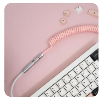 GeekCable Ručne vyrábané na Mieru Mechanickej Klávesnice Dátový Kábel Pre GMK Tému SP Keycap Line Ružové A Biele Colorway