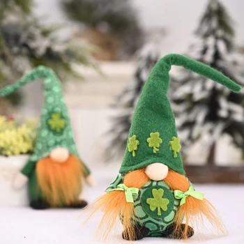 Gnome Oblečenie pre Bábiku St. Patrick ' s Day Anonymný Zelená Ďatelina Trpaslíci Bábika Írsky Deň Party Dekor Saint Patricks Deň Darčeky Pre Deti