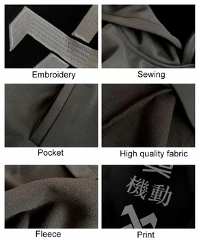 Gotický Harajuku Hoodie Mužov Streetwear Black Nadrozmerné Mikiny Japonský Street Oblečenie Dlhý Výkop Bunda S Kapucňou Hoddies Plášť