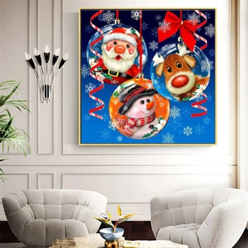 HUACAN 5D DIY Diamond Maľovanie Vianočné Snehuliak Plné Námestie/Round-Diamond Výšivky Santa Claus Moasic Elk Home Art Decor