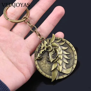 Hra Série Keychains Starší Zvitky Prívesok Keychain Vintage Antické Bronzové Pavúk Dragon Kolo Auto Keyring Chaveiro Šperky
