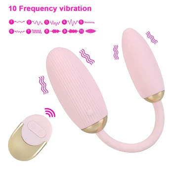 IKOKY 10 Frekvencia Stimulátor Klitorisu Sexuálne Hračky pre Ženy, Páry Vibrátor G-spot Masér Diaľkové Ovládanie Dvojité Hlavu Vibračné Vajíčko