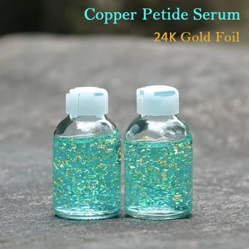 Intenzívna starostlivosť o pleť Copper Peptide Sérum na Tvár s Čistým 24K zlatou Fóliou Proti Starnutiu Akné Sérum Ampoule Finle línií Vrások