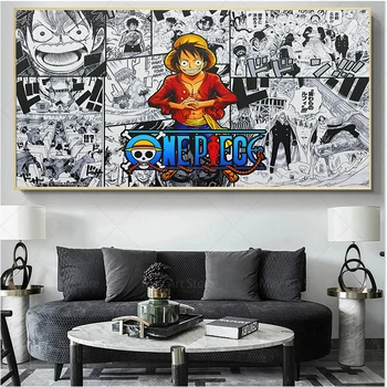 Japonské Anime Jeden Kus Plátna Maľovanie Luff Kreslené Plagáty Vytlačí Wall Art Obrázky pre Obývacia Izba Domov Stenu Decor Cuadros