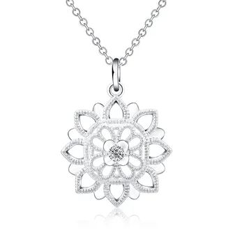 Jemné 925 sterling silver náhrdelník pre ženy lady kvet Krásne módne Elegantný prívesok charm pekná Pani, šperky LN004 reťazca