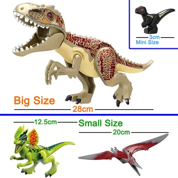 Jurský Dinosaura Nastaviť preddefinovaný Blok Hračka Obrázok Tyrannosaurus Velociraptor Triceratop T-Rex Dino Svete Park Tehla Hračky pre Chlapca