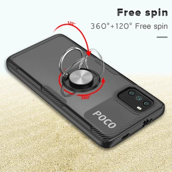 KEYSION Módne Jasné Shockproof Prípade Pre Xiao POCO M3 X2 M2 Pro F3 Transparentný Krúžok Telefónu Zadný Kryt pre POCO X3 NFC X3 Pro