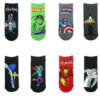 Komiksu, Anime Design Pattern Zábavné Unisex Ponožky Bavlna Kreslených Happy Tlač Ponožky Ženy Hip Hop Skateboard Mužov Posádky Ponožky